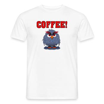 Owl COFFEE RED - Men's T-Shirt - white - Front - AI Model Male 178 dark (178cm)
