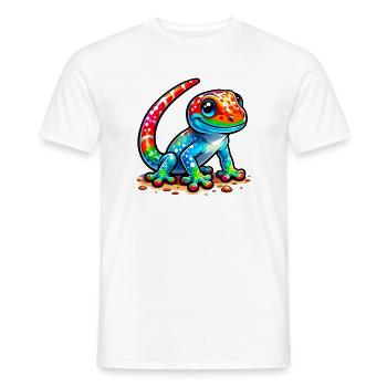 Gecko - Männer T-Shirt - Weiß - Vorne - AI Model Male 178 dark (178cm)