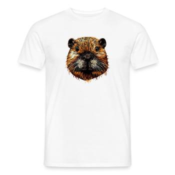 Biber Motiv Biberflüsterer Nagetiere Süßer Biber - Männer T-Shirt - Weiß - Vorne - AI Model Male 178 dark (178cm)