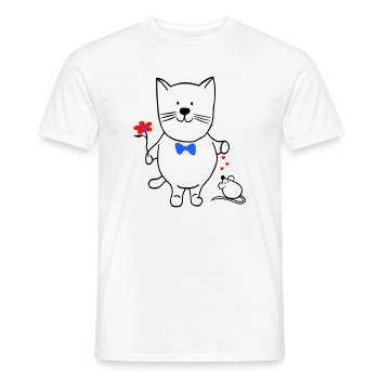 Cat and Mouse - Men's T-Shirt - white - Front - AI Model Male 178 dark (178cm)