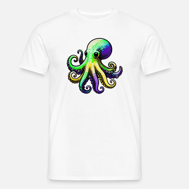 Krake - Männer T-Shirt - Weiß