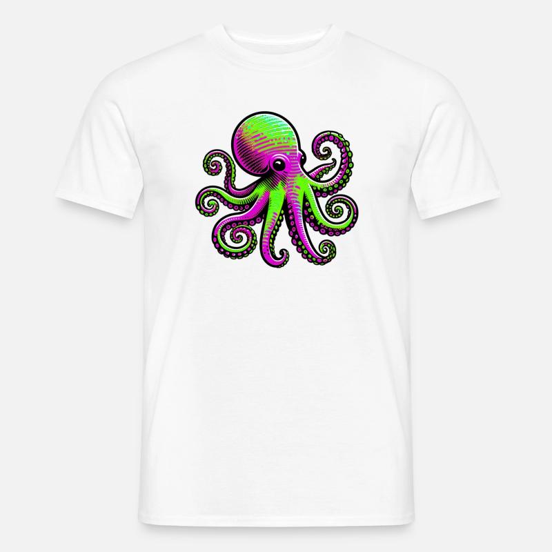 Krake - Männer T-Shirt - Weiß
