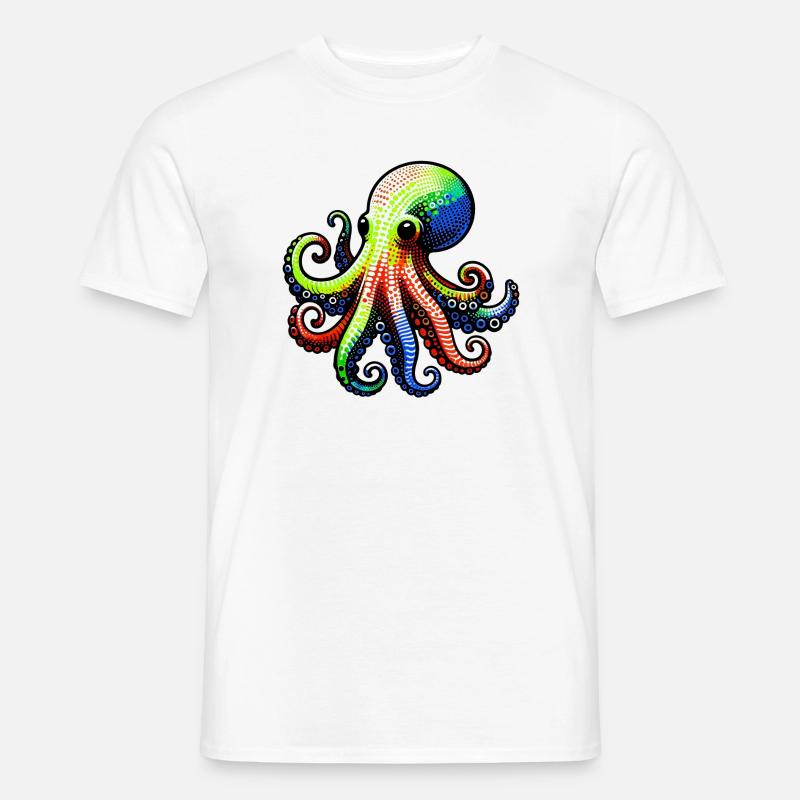 Krake - Männer T-Shirt - Weiß