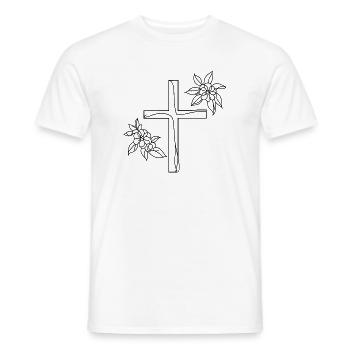 Kreuz - Männer T-Shirt - Weiß - Vorne - AI Model Male 178 dark (178cm)