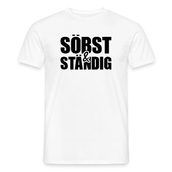 söbst and constantly - independent, cool pun - Men's T-Shirt - white - Front - AI Model Male 178 dark (178cm)