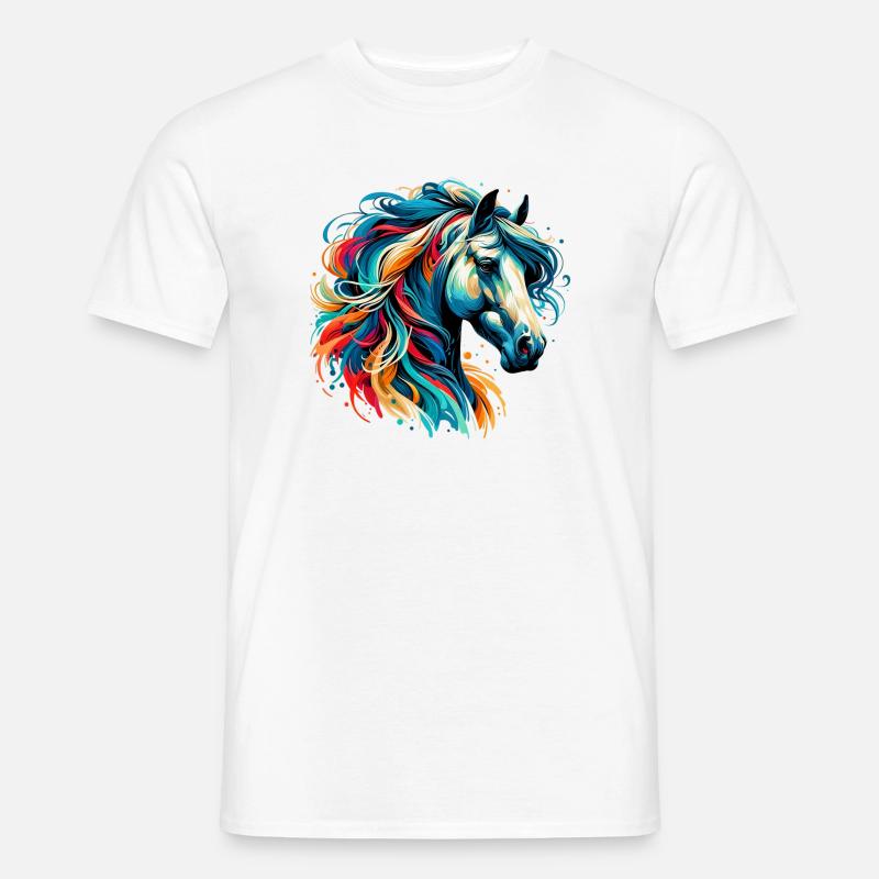 Pferd - Männer T-Shirt - Weiß