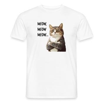 chat meow meow meow - T-shirt homme - blanc - Devant - AI Model Male 178 dark (178cm)