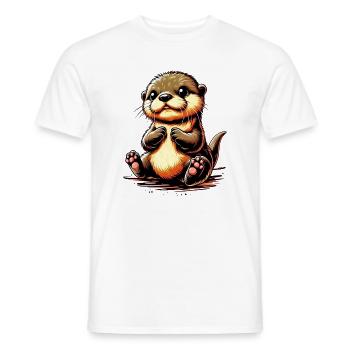 Otter - Men's T-Shirt - white - Front - AI Model Male 178 dark (178cm)