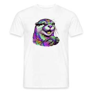 Otter - Men's T-Shirt - white - Front - AI Model Male 178 dark (178cm)