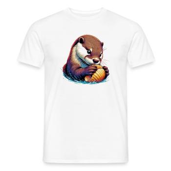 Otter - Männer T-Shirt - Weiß - Vorne - AI Model Male 178 dark (178cm)