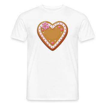 Gingerbread Heart: Sweet Tradition and Love Combined - Men's T-Shirt - white - Front - AI Model Male 178 dark (178cm)