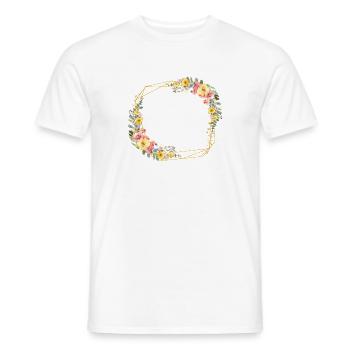 Floral, coloré, géométrique, personnalisable - T-shirt homme - blanc - Devant - AI Model Male 178 dark (178cm)