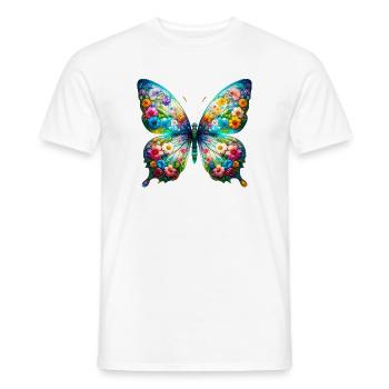 Schmetterling mit Blumen verziert - Männer T-Shirt - Weiß - Vorne - AI Model Male 178 dark (178cm)