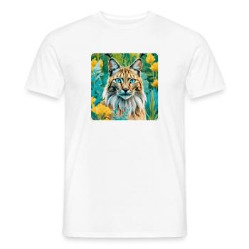 Mystical lynx in nature - Men's T-Shirt - white - Front - AI Model Male 178 dark (178cm)