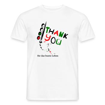 Thank you, thank you for the colorful life - Men's T-Shirt - white - Front - AI Model Male 178 dark (178cm)