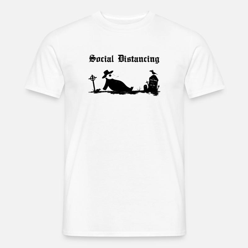 Distanziamento sociale della peste nera - T-shirt uomo - bianco