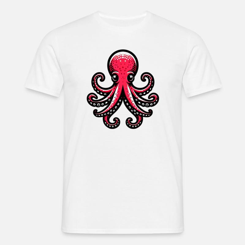 Krake - Männer T-Shirt - Weiß