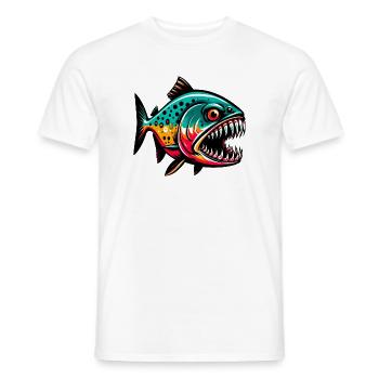 Piranha - Men's T-Shirt - white - Front - AI Model Male 178 dark (178cm)