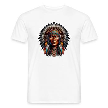 Amerikanisch, Indianer, Amerikaner - Männer T-Shirt - Weiß - Vorne - AI Model Male 178 dark (178cm)