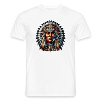 Amerikanisch, Indianer, Amerikaner - Männer T-Shirt - Weiß - Vorne - AI Model Male 178 dark (178cm)