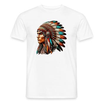 Amerikanisch, Indianer, Amerikaner - Männer T-Shirt - Weiß - Vorne - AI Model Male 178 dark (178cm)