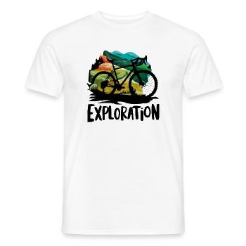 Vibrant Gravel Bike Adventure - Men's T-Shirt - white - Front - AI Model Male 178 dark (178cm)