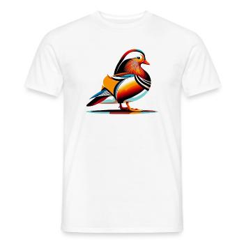 Mandarin duck - Men's T-Shirt - white - Front - AI Model Male 178 dark (178cm)