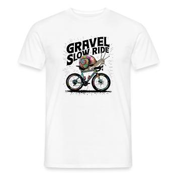 Gravel Slow Ride Schnecke - Männer T-Shirt - Weiß - Vorne - AI Model Male 178 dark (178cm)