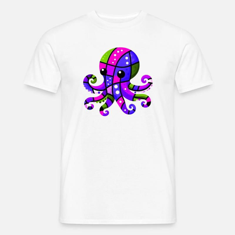 Krake - Männer T-Shirt - Weiß