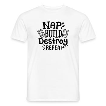 Bauarbeiter Kinder Humor - Männer T-Shirt - Weiß - Vorne - AI Model Male 178 dark (178cm)