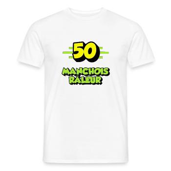 Manchois râleur - T-shirt homme - blanc - Devant - AI Model Male 178 dark (178cm)