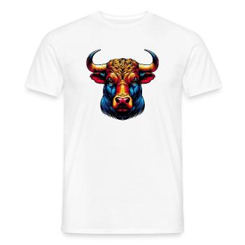 Stier - Männer T-Shirt - Weiß - Vorne - AI Model Male 178 dark (178cm)