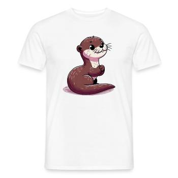 Otter - Men's T-Shirt - white - Front - AI Model Male 178 dark (178cm)