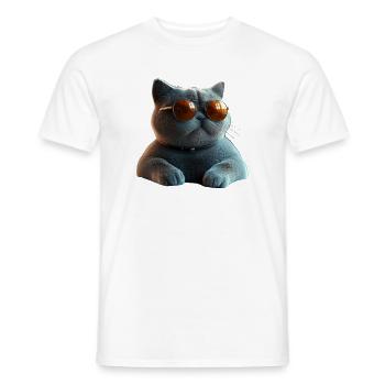British Shorthair Chat BKH Chat Maman Chats Mignons - T-shirt homme - blanc - Devant - AI Model Male 178 dark (178cm)