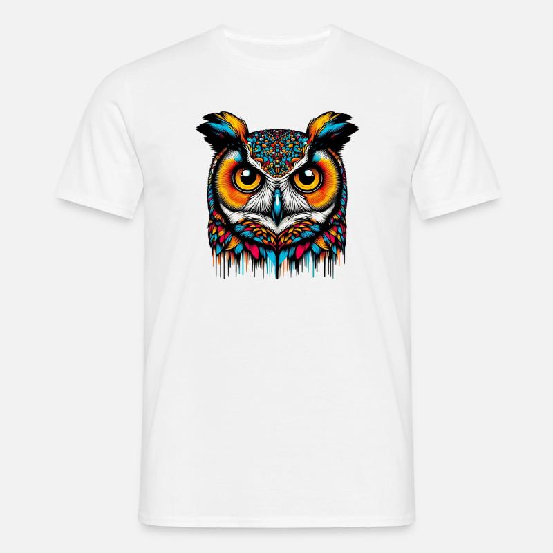 Eule - Männer T-Shirt - Weiß