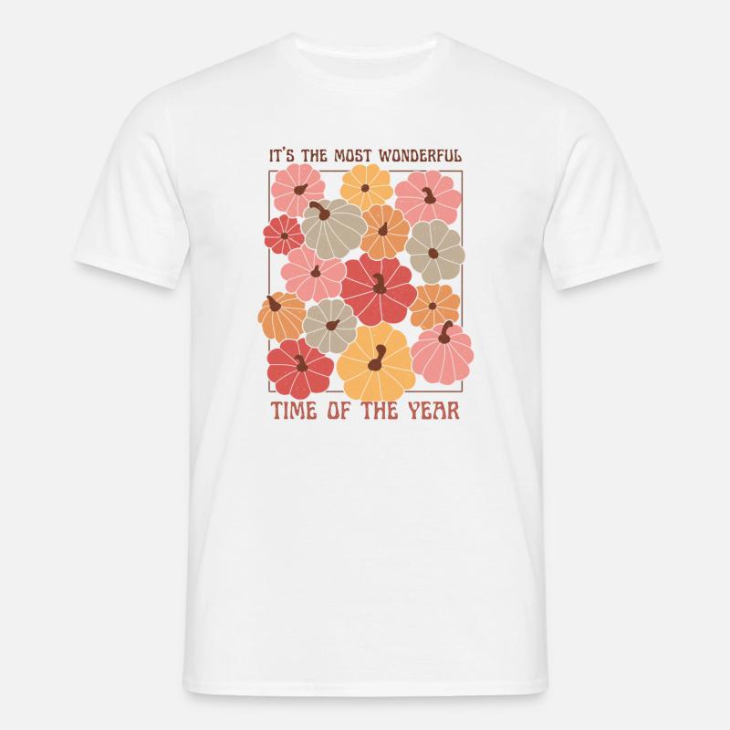 Färgglada Pumpkin Patch Fall citat - T-shirt herr - vit
