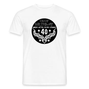 40.Geburtstag , 40 Jahre Heavy Birthday 40 (25) - Männer T-Shirt - Weiß - Vorne - AI Model Male 178 dark (178cm)