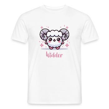 Widder Design für Sternzeichen Fans – Kawaii Motiv - Männer T-Shirt - Weiß - Vorne - AI Model Male 178 dark (178cm)