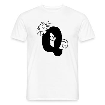 Lettre Q chat - T-shirt homme - blanc - Devant - AI Model Male 178 dark (178cm)