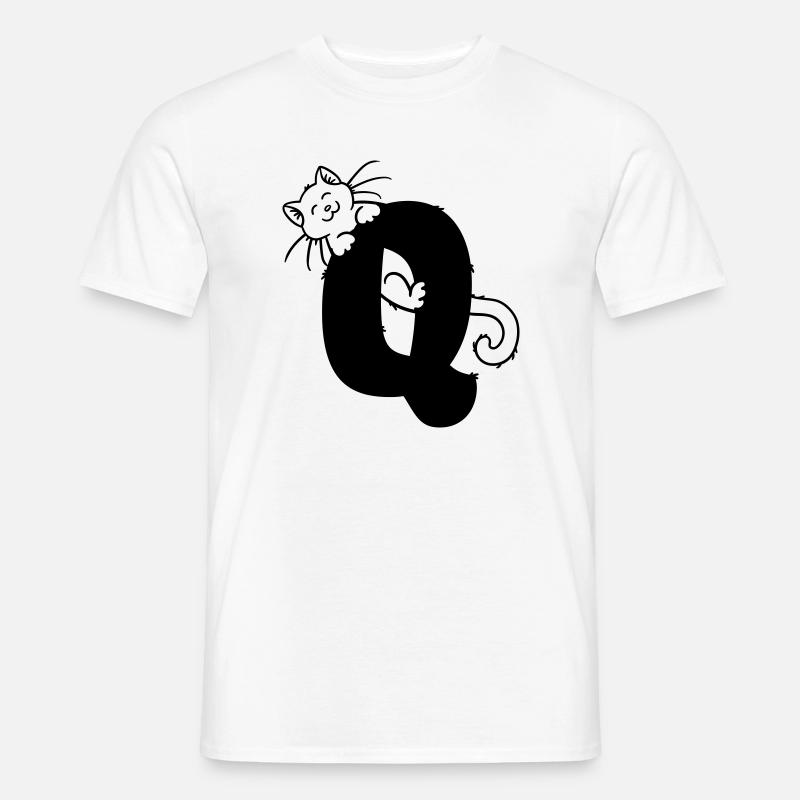 Katze Buchstabe Q - Männer T-Shirt - Weiß