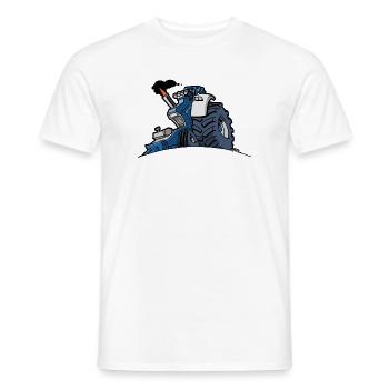1293 DRAWSMALL BLEU - T-shirt homme - blanc - Devant - AI Model Male 178 dark (178cm)
