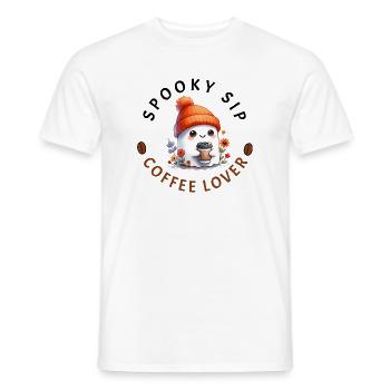 Halloween Kaffee Liebhaber süßer Geist - Geschenk - Männer T-Shirt - Weiß - Vorne - AI Model Male 178 dark (178cm)