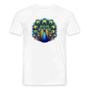 Peacock - Men's T-Shirt - white - Front - AI Model Male 178 dark (178cm)
