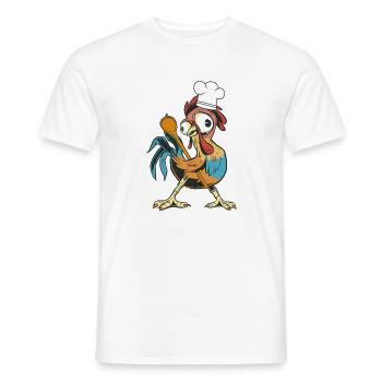Chicken Rooster Cook Cooks Cook Culinary Arts Hobby Cook - Men's T-Shirt - white - Front - AI Model Male 178 dark (178cm)