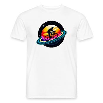 Cyclist on Saturn - Men's T-Shirt - white - Front - AI Model Male 178 dark (178cm)