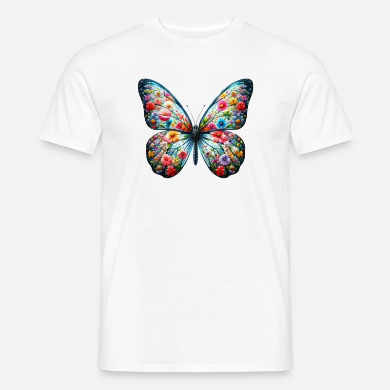 Schmetterling - Männer T-Shirt - Weiß