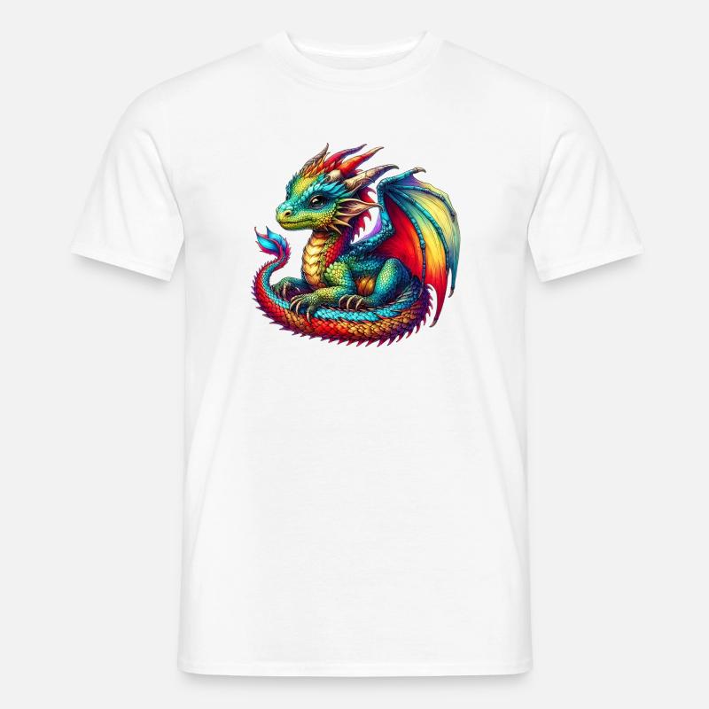 Drache - Männer T-Shirt - Weiß