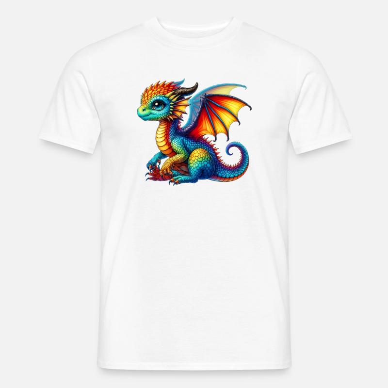 Drache - Männer T-Shirt - Weiß