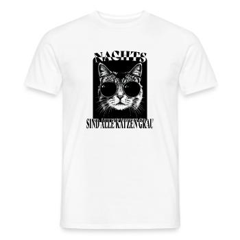 Nachts sind alle Katzen grau - Männer T-Shirt - Weiß - Vorne - AI Model Male 178 dark (178cm)