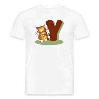 Cat Letter Y - Men's T-Shirt - white - Front - AI Model Male 178 dark (178cm)